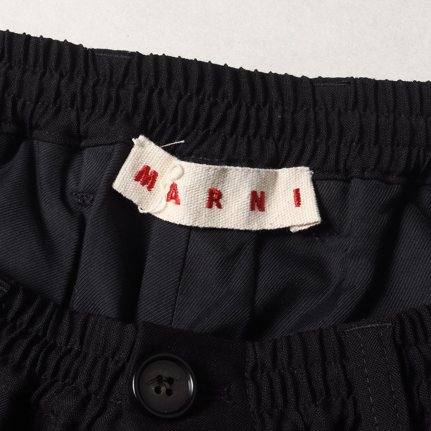 MARNI ウールトロピカルパンツ 23ss 44 グレー トロピカルウールパンツ、ドローストリングウエストの