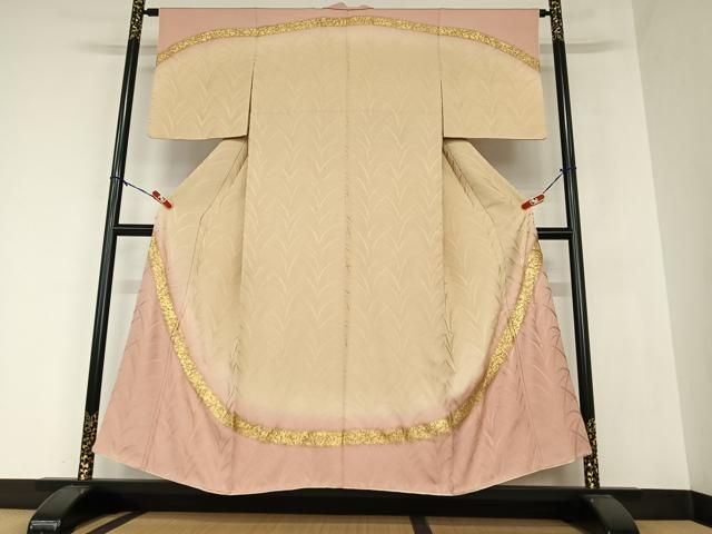 平和屋着物●皇室献上作家　北出与三郎　訪問着　草木地紋　暈し染め　金彩　正絹　逸品　未使用　AABC4444ph 平和屋着物○皇室献上作家 北出与三郎 訪問着 草花地紋 暈し染め 金彩