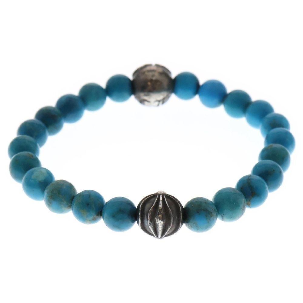 ☆クロムハーツ ターコイズビーズブレスレット 8mm シルバー CHROME