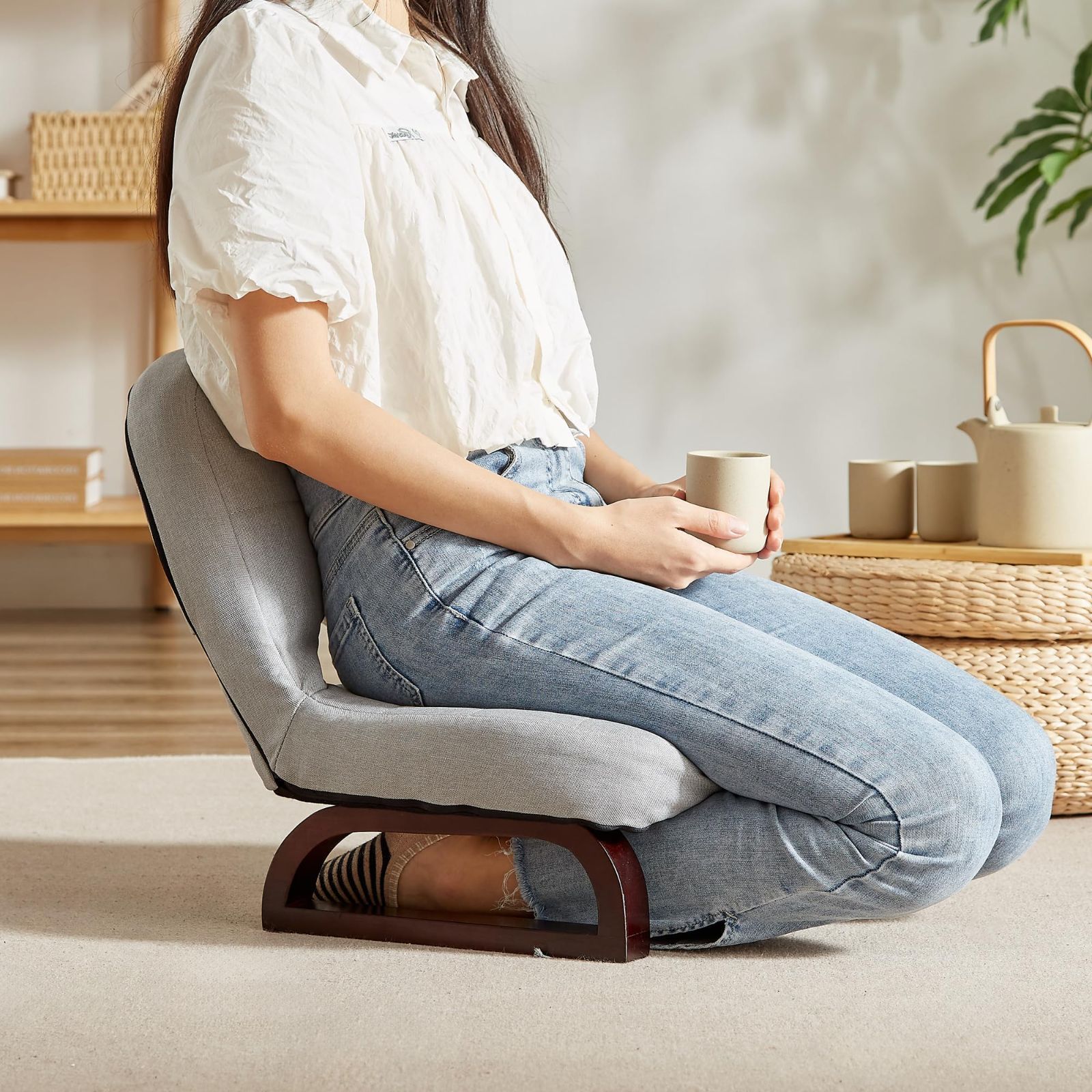 人気商品】低い椅子 幅45.5奥行51高さ43cm コンパクト 介護用