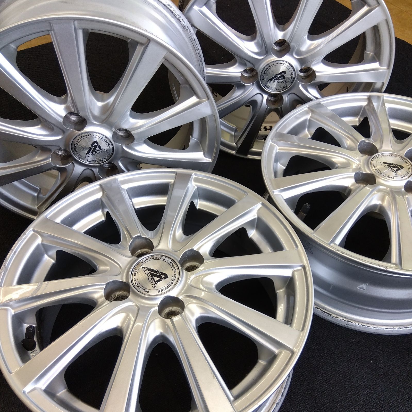 送料無料】【14×5.5J+38】中古 ホイール 4本セット BEST AZ SPORTS 