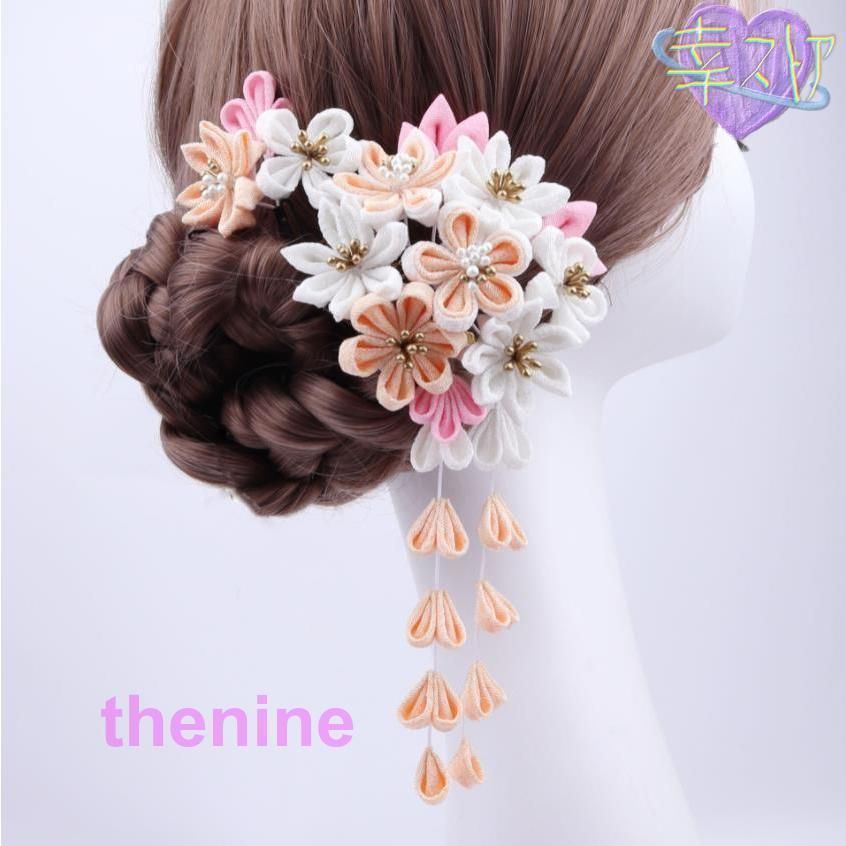 2点セット 髪飾り ヘアアクセサリー 和装小物 つまみ細工 ヘッド