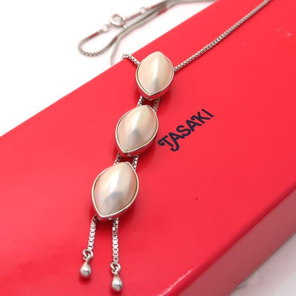 TASAKI マベ パール ネックレス Y字 ラリエット SV シルバー