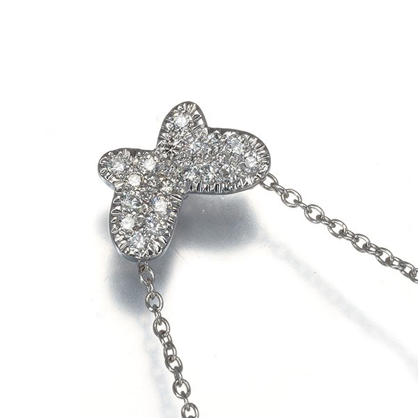 ポンテヴェキオ ネックレス ダイヤ ダイヤモンド 0.20ct 蝶