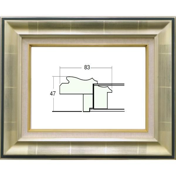 額縁 油絵/油彩額縁 木製フレーム 9292 サイズ F4号 シルバー 銀 - メルカリ