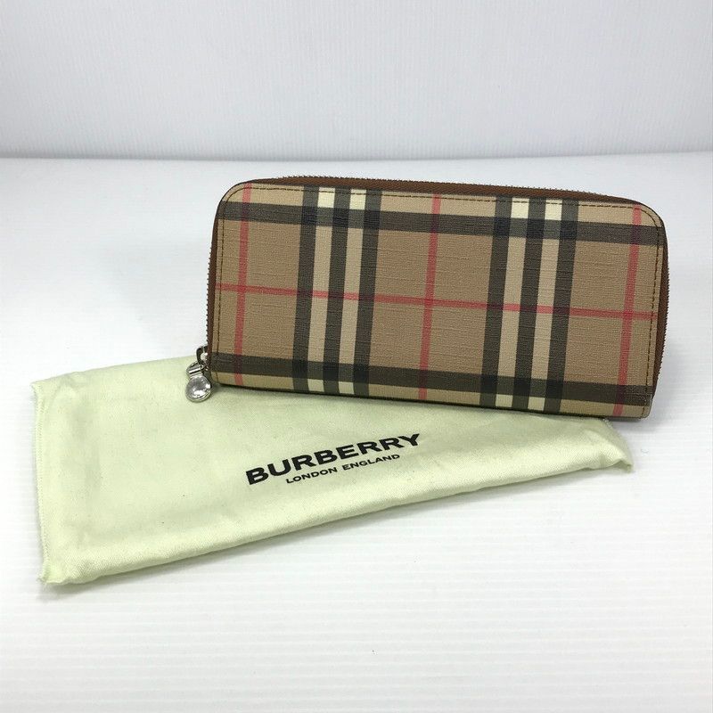 中古品】BURBERRY バーバリー ノバチェック ラウンドファスナー ロング
