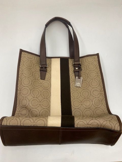 COACH コーチ 70268 PVC レザー トートバッグ ブラウン-