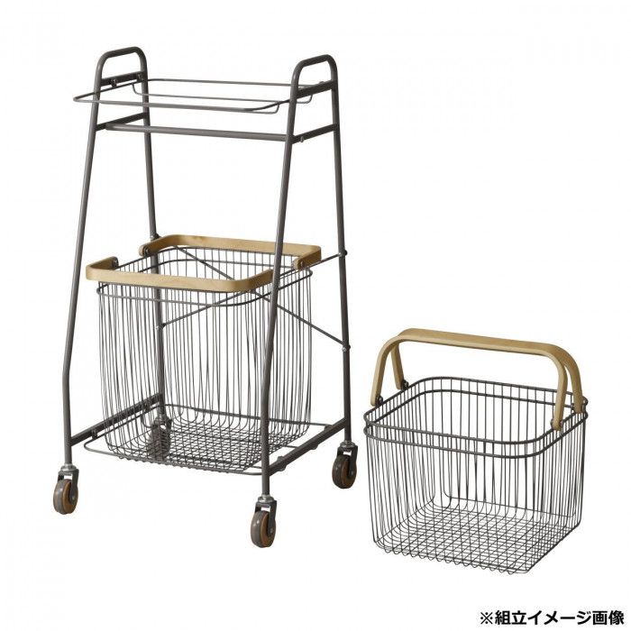 キャリーバスケットワゴンS グレー