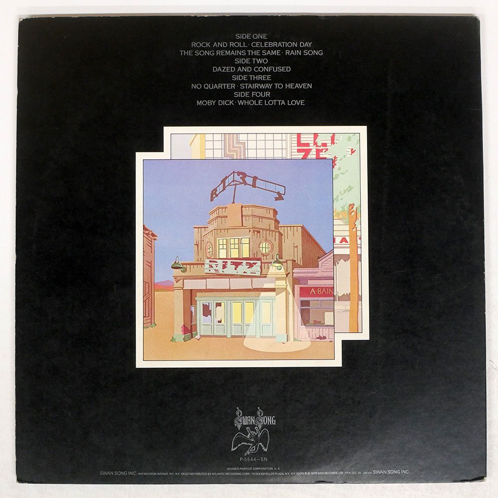 国内盤 LED ZEPPELIN/SONG REMAINS THE SAME/SWAN SONG P5544 LP