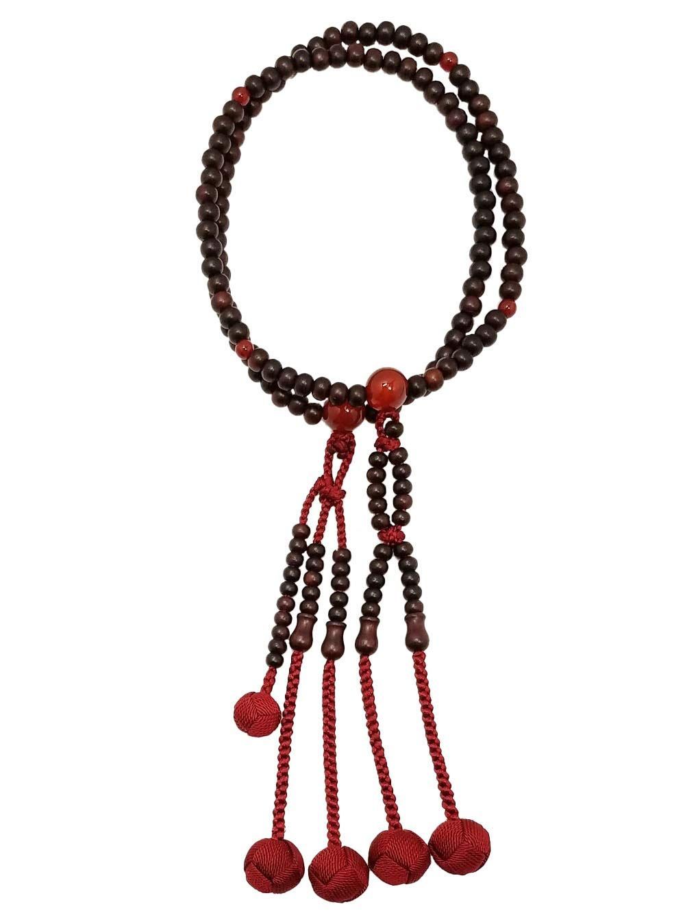 緑檀「リグナムバイタ」とスモーキークォーツ(茶水晶)の男性用数珠 緑