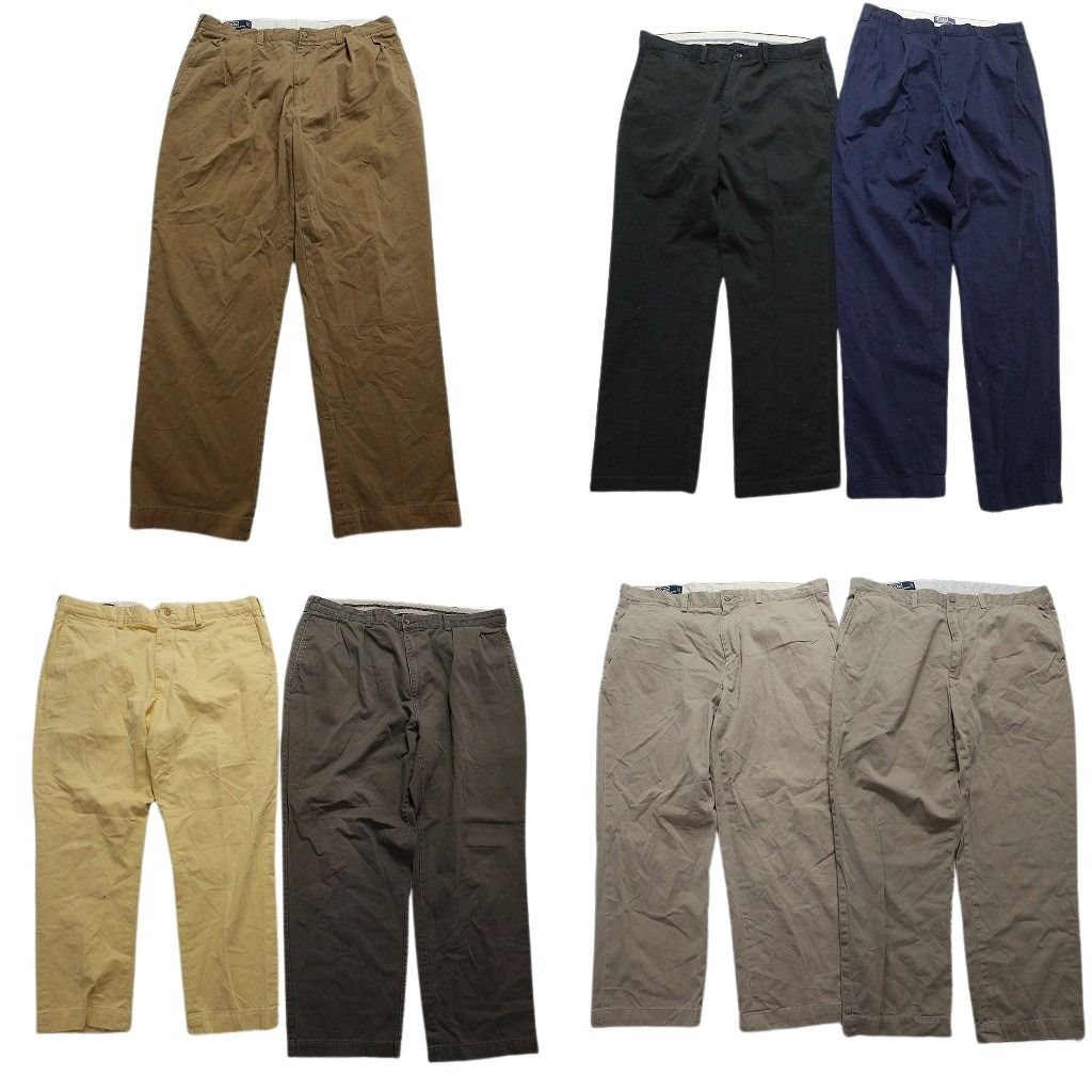 古着卸 ラルフローレン パンツ 7枚セット メンズ 38 |40 チノパン ワークパンツ ネイビー紺 古着 NA5359