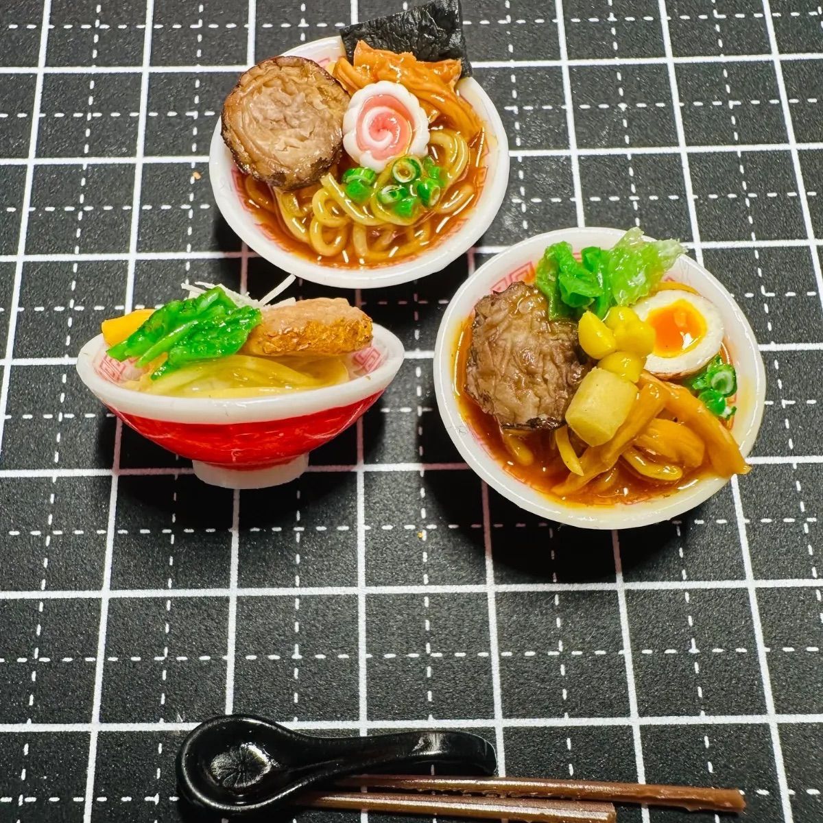 584 3種のラーメンセット⭐️ミニチュアフード ラーメン 味噌