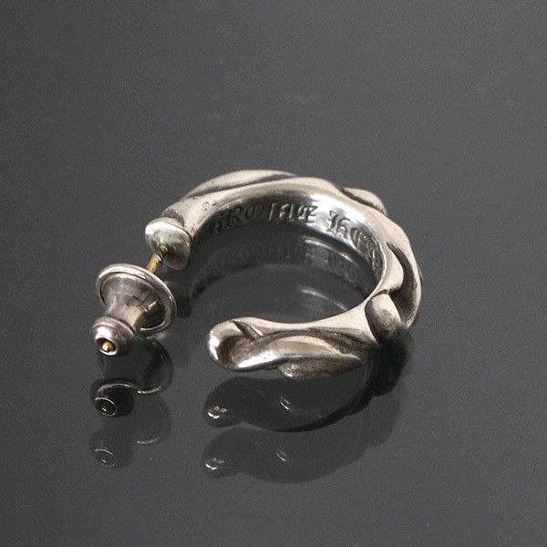 CHROME HEARTS 銀座店 クロムハーツ スクロール フープ ピアス メンズ シルバー SV925 100093