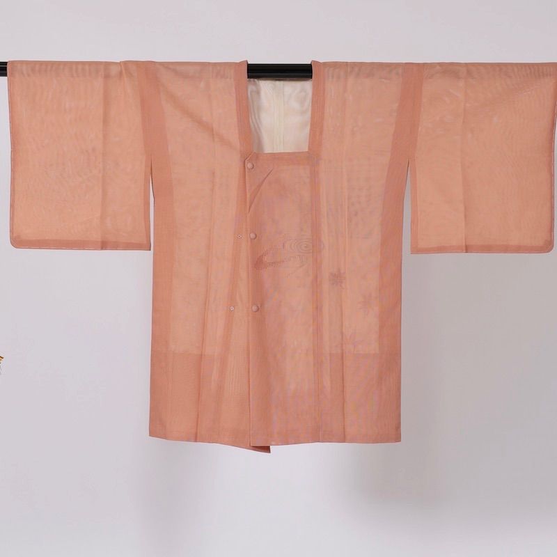道行コート　ニ重紗　乙女色　竜田川　刺繍　手描き　/A07 道行コート ニ重紗 乙女色 竜田川 刺繍 手描き /A07 - メルカリ