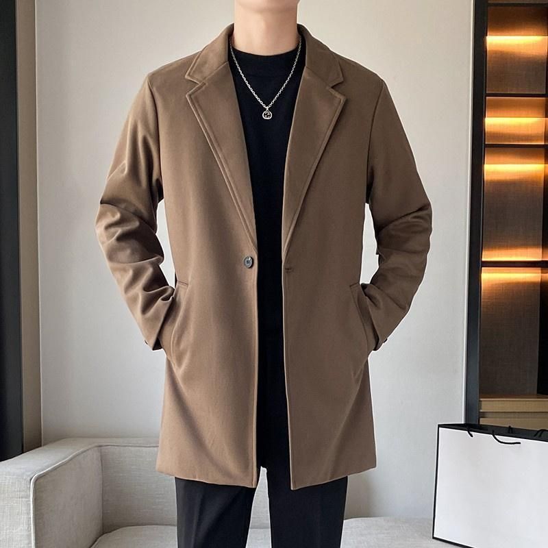 チェスターコート メンズ ロングコート ミドル丈 折り襟 カジュアル