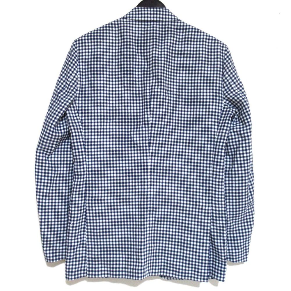 CARUSO カルーゾ ウールリネン チェックジャケット 44