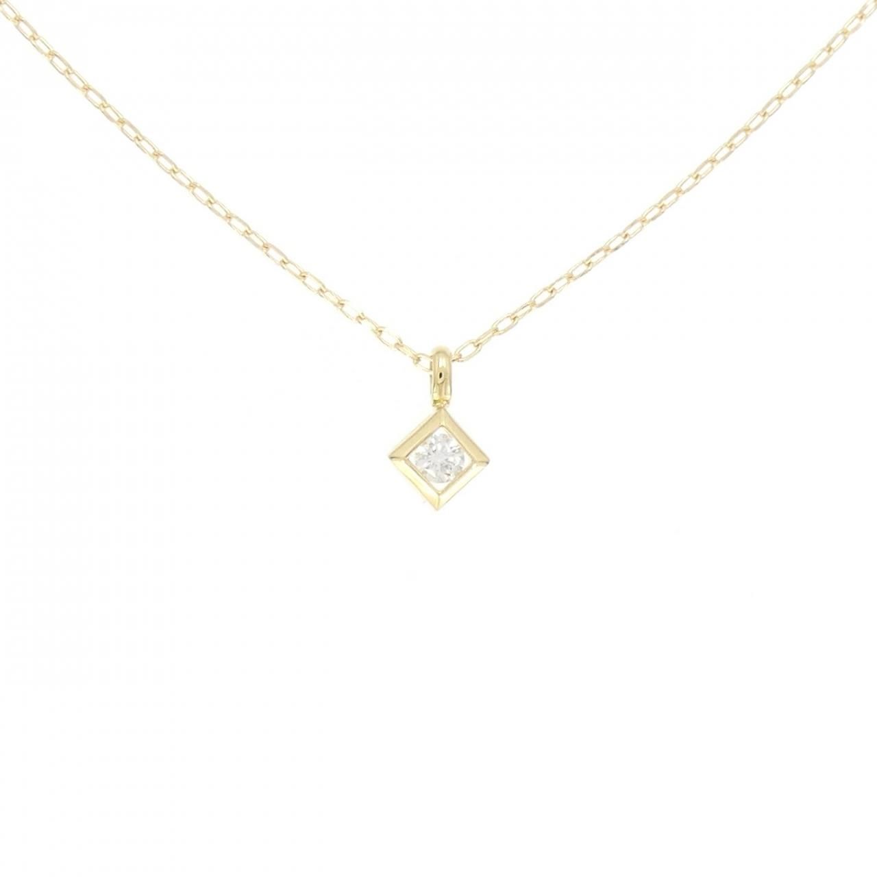 K18YG 三角形ペンダント ネックレス 0.10ct
