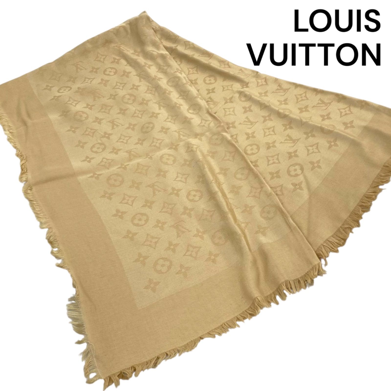 ○ルイヴィトン LOUIS VUITTON ショール モノグラム ストール ベージュ  