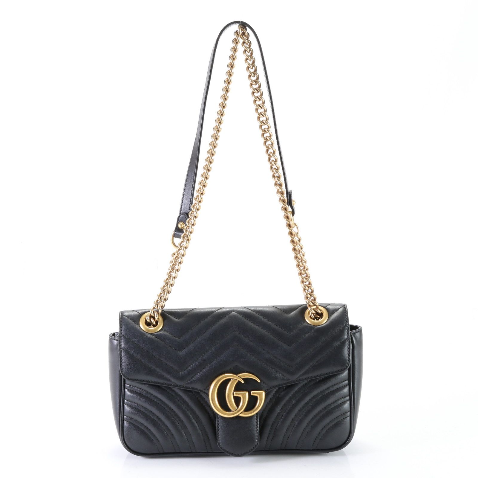 美品 グッチ GG マーモント 443497 レザー 2WAY チェーン ショルダー 