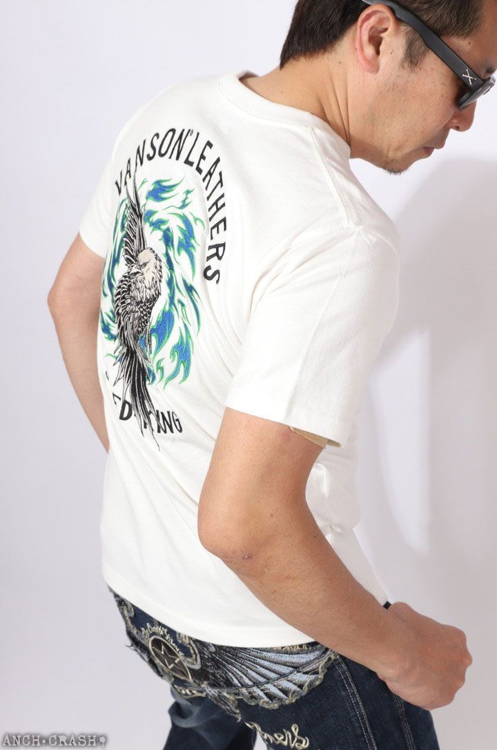 VANSON イーグル フレア 半袖Tシャツ NVST-2508 バンソン 刺繍 - メルカリ