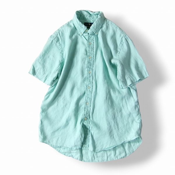 RALPH LAUREN ラルフローレン ティファニーブルー リネンシャツ [44D2504]