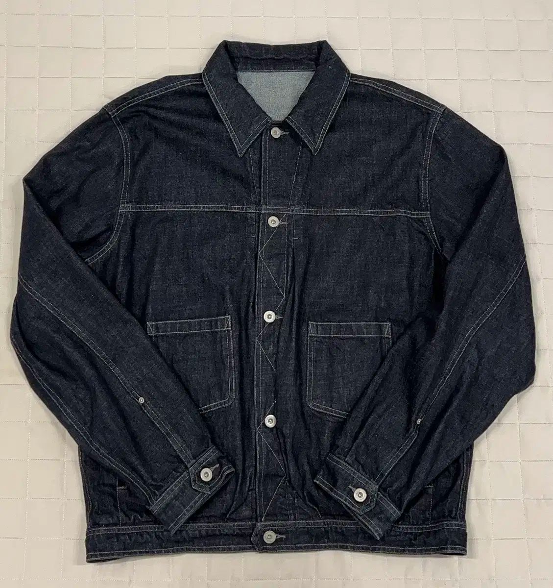 ポリテル デニム トラッカー ジャケット Indigo 3サイズ
