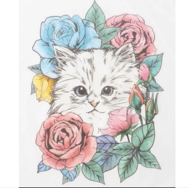 Scolar 花とネコちゃん柄