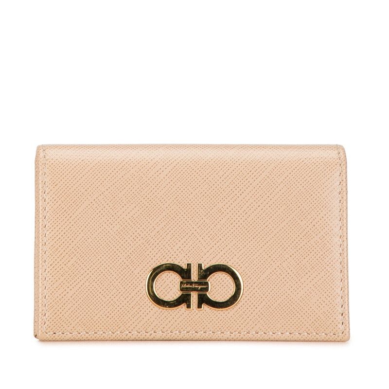 FERRAGAMO 名刺ケース ベージュ サルヴァトーレフェラガモ ガンチーニ カードケース 名刺入れ