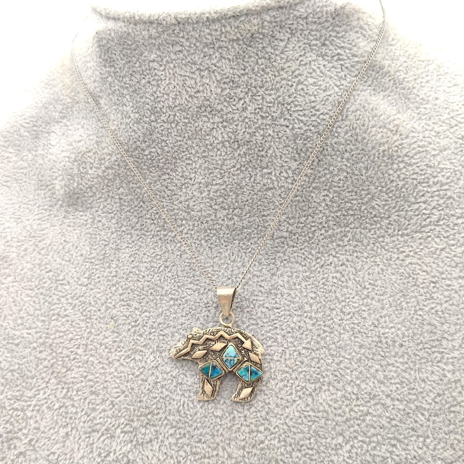 美品】インディアンジュエリー ベアーモチーフ ペンダントトップ 