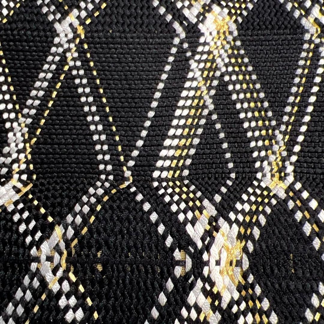 ひなや未着用袋帯手組み縦縞金糸菱抽象模様着物124a d