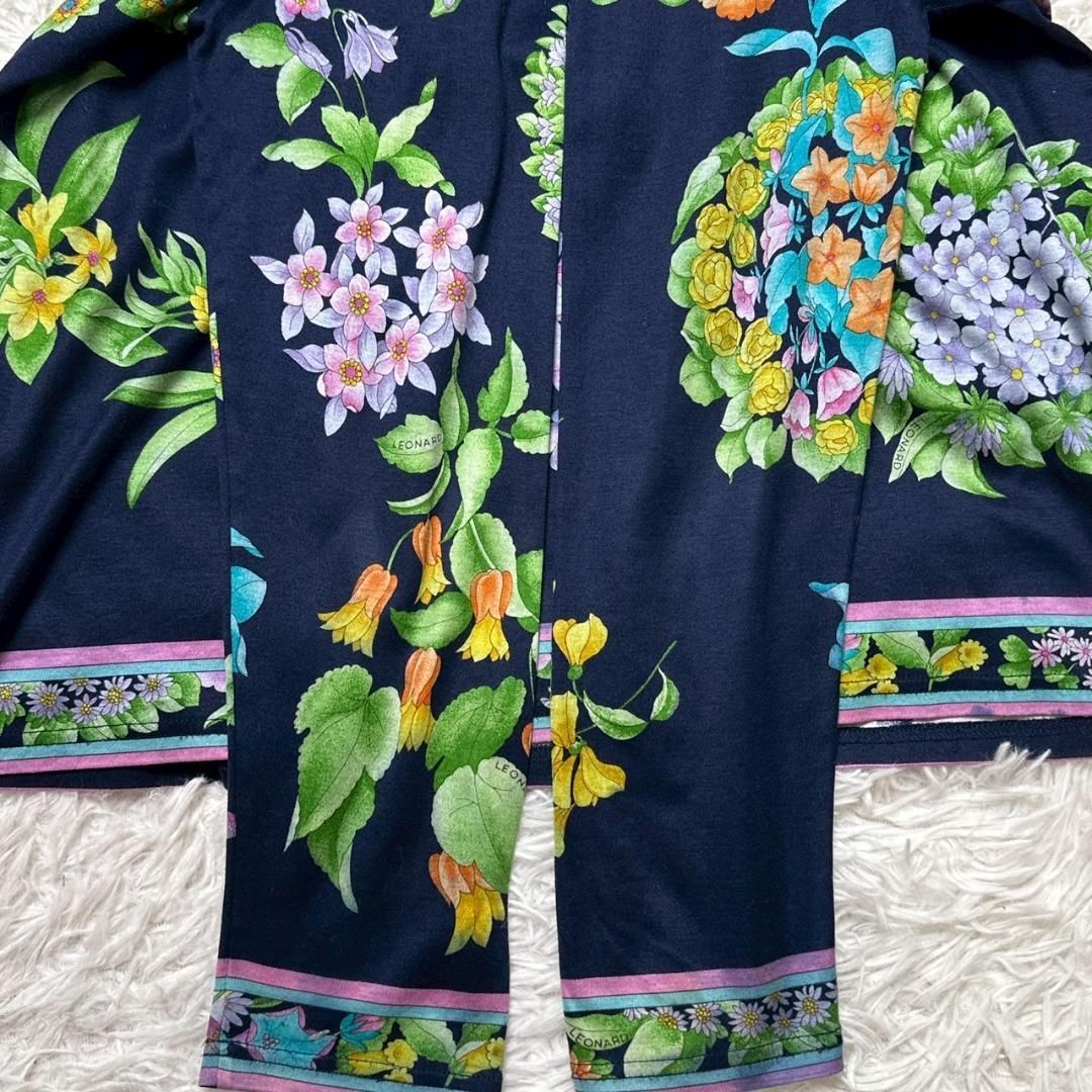 □LEONARD / レオナール 花 フラワー コットン カーディガン＆トップス