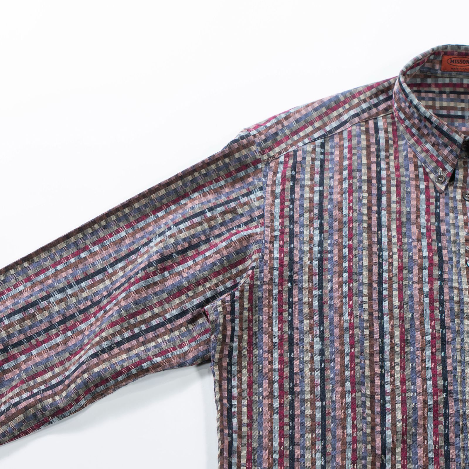 ミッソーニ MISSONI モザイクパターンシャツ イタリア製 総柄シャツ