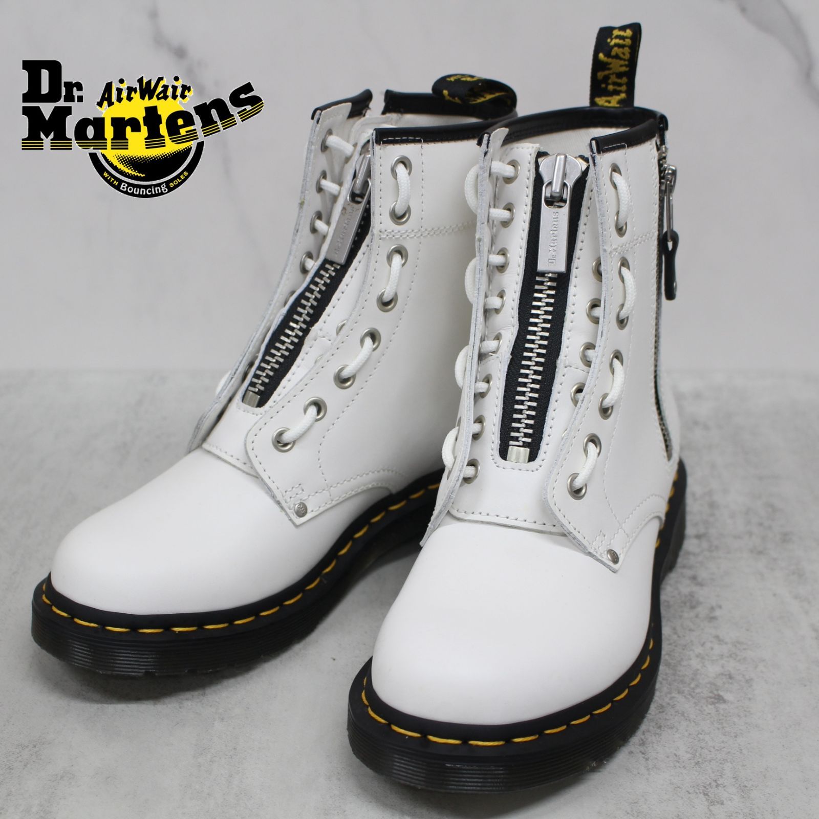 S184)【未使用/参考3.1万】Dr.Martens /ドクターマーチン 1460 TWIN ZIP 8ホールブーツ UK5 レディース ホワイト/白  - メルカリ