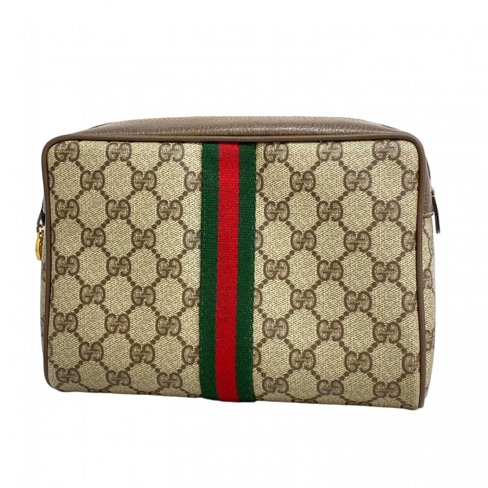 グッチ Gucci グッチ クラッチバッグ GGスプリーム シェリーライン 63 01 012 ブラウン メンズ レディース