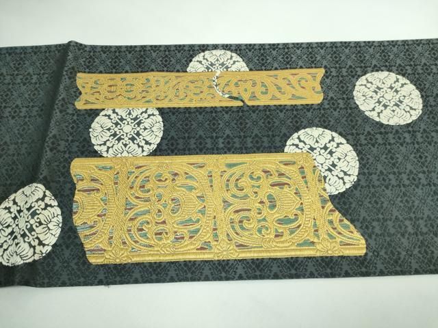 平和屋本店■極上　皇室・伊勢神宮御用　御御帯　山口美術織物　山口弘躬　太鼓柄袋帯　唐織　飛鳥玉虫厨子　逸品　DZAA5672kh5 平和屋本店□極上 皇室・伊勢神宮御用 御御帯 山口美術織物 山口弘躬