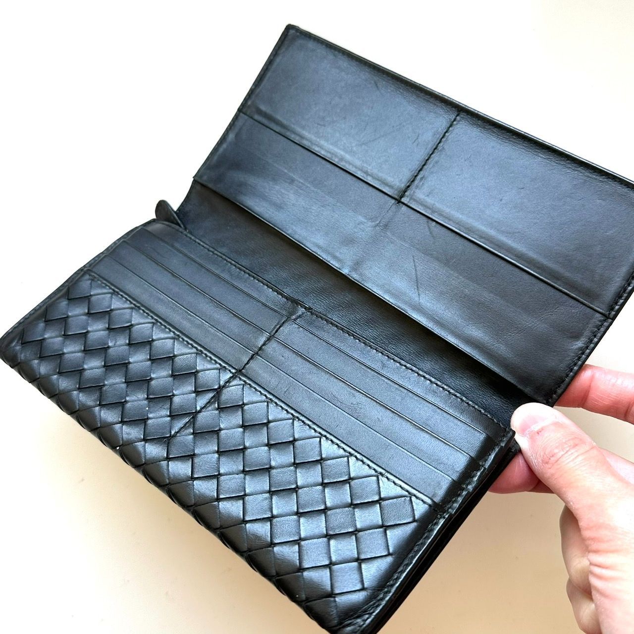 ボッテガヴェネタ BOTTEGA VENETA 長財布 イントレチャート ブラック 