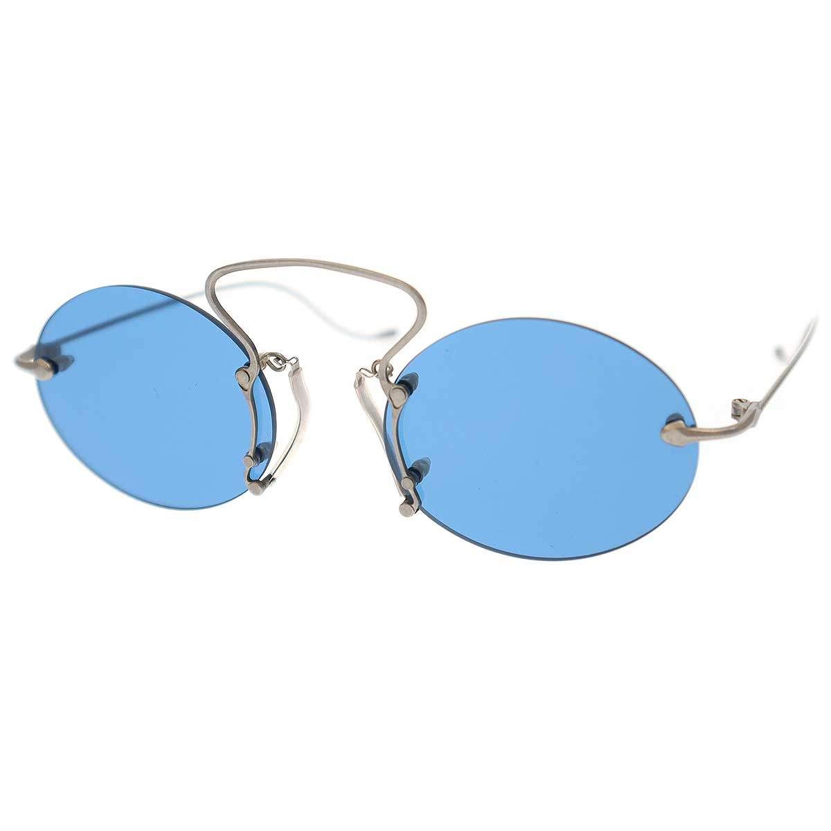 RIGARDS×Uma Wang リガーズ×ユマ ワン PINCE-NEZ OVAL KLEIN BLUE オーバルフレームサングラス RG00UW6 メタル ブルー 50□20 140