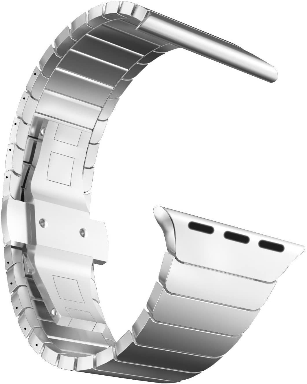 [新品・未使用]Series 9/Ultra Watch 2/SE/8/7/2023 MaKTechステンレススチール金属のリンクブレスレットバンドに対応しますと互換性があるApple (41mm/40mmシルバー)