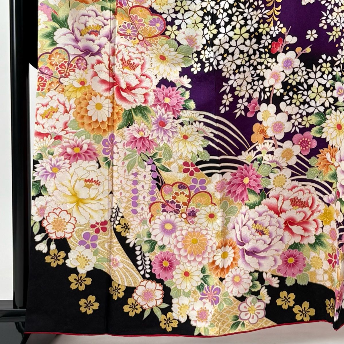 振袖フルセット 身丈165.5裄63 菊 蝶文様 金彩 Sサイズ 逸品 名品