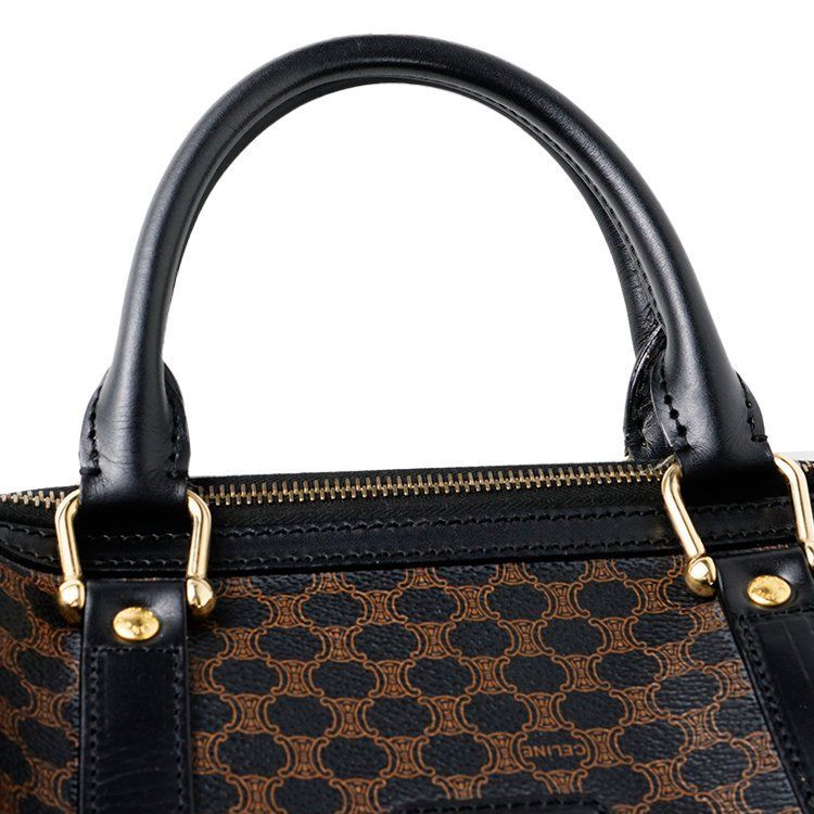 良品】CELINE マカダム柄ラインミニボストンバッグDM97/2ヴィンテージ 