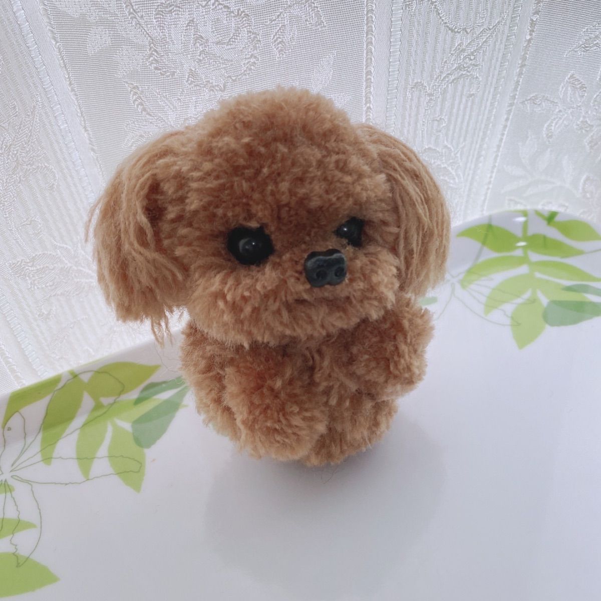 メルカリshops トイプードル 二頭身 茶色 犬ぽんぽん 羊毛フェルト