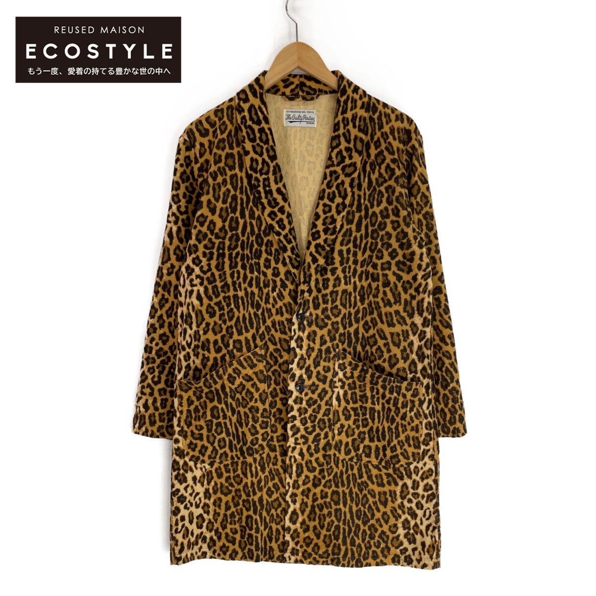 WACKO MARIA ワコマリア イエロー コットン レオパード ガウン S 