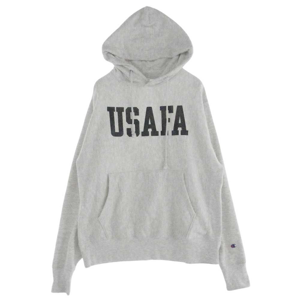 Champion チャンピオン CS3051 復刻 Reverse Weave USAFA V-WING プリント リバースウィーブ プリント フーディ パーカー グレー系 L【中古】 Champion チャンピオン CS3051 復刻 Reverse Weave USAFA V-WING