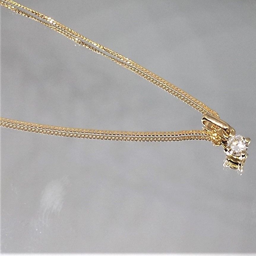 【鑑別書付/天然ダイヤ/K18】喜平ネックレス　0.1ct　40cm　45cm - メルカリShops