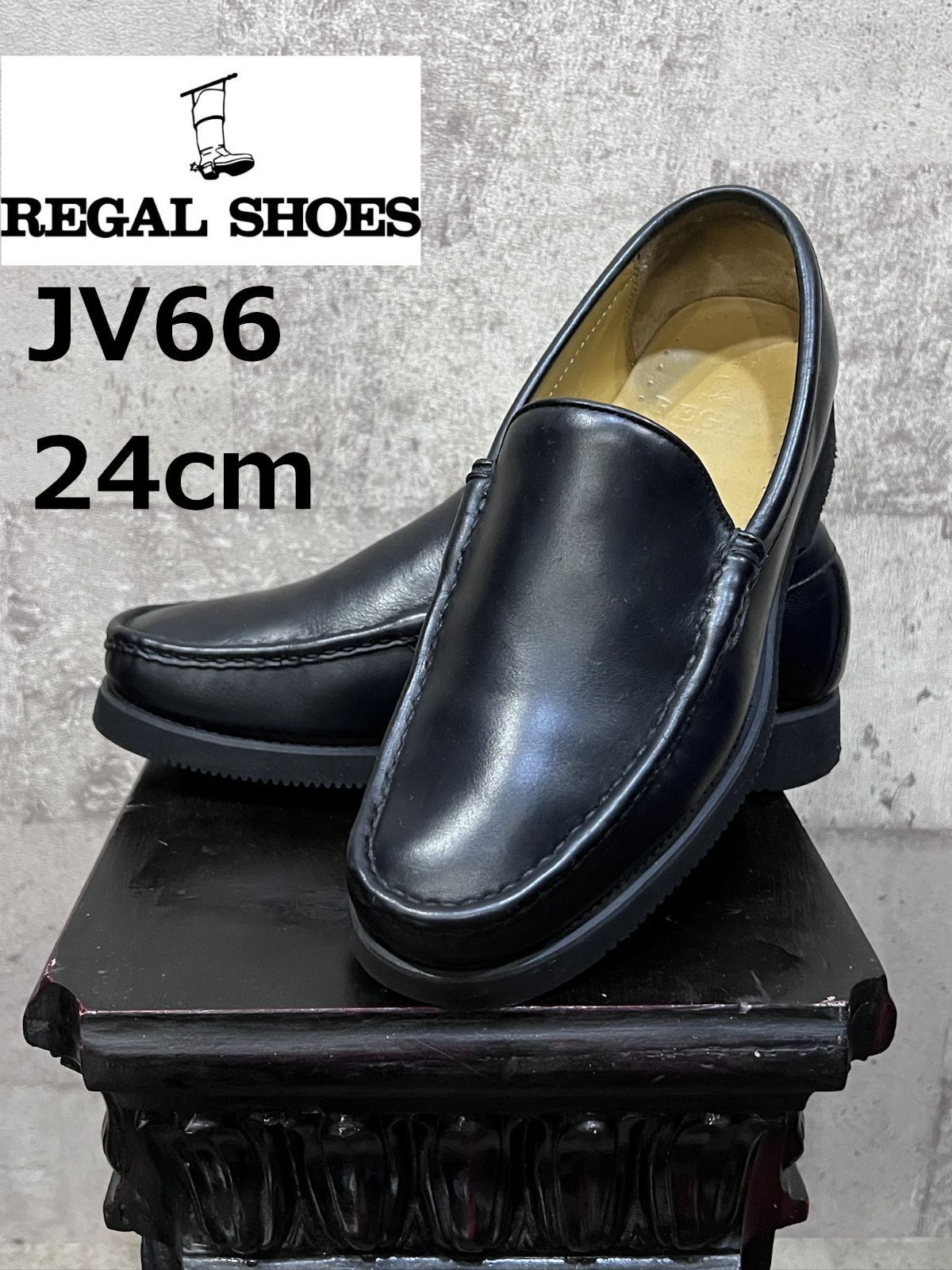 REGAL コブラヴァンプ レザーモカシン レザースリッポン ブラック JV66