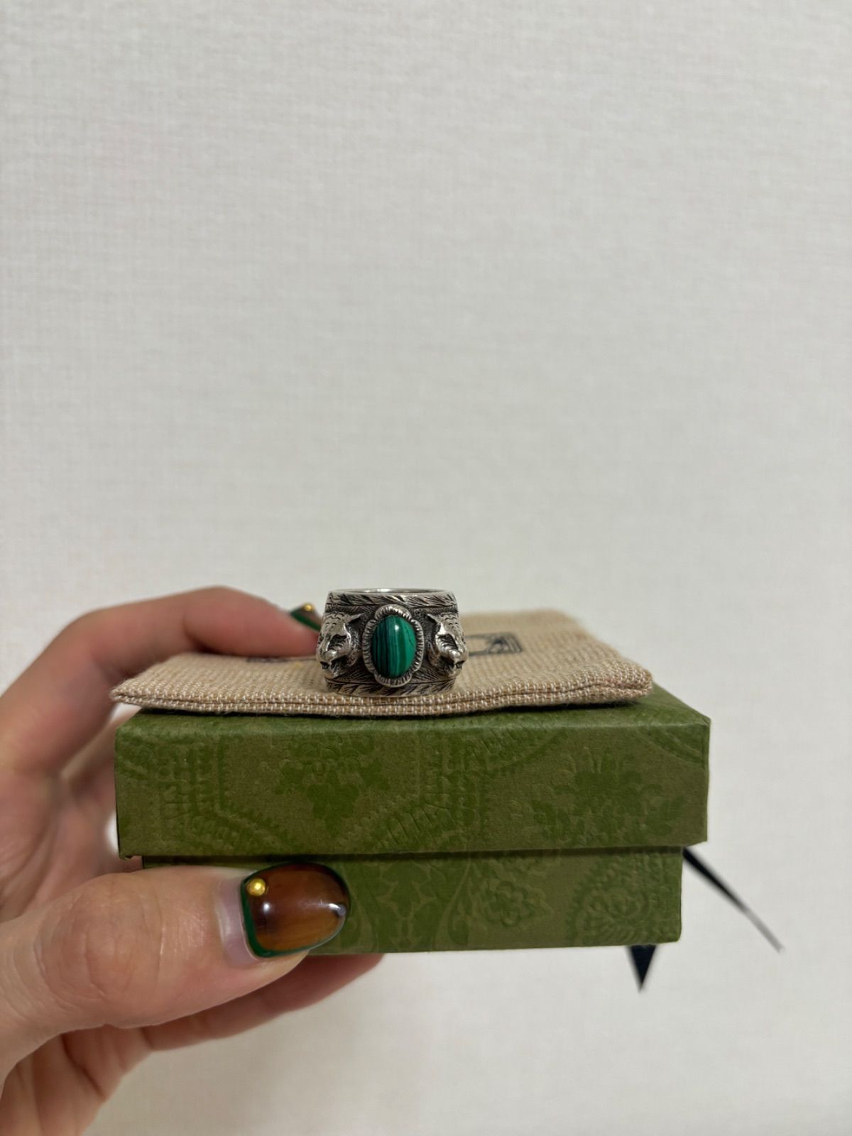 GUCCI 10号 ガーデンリング キャットヘッド インターロッキング GUCCI 10号 ガーデンリング キャットヘッド インターロッキング