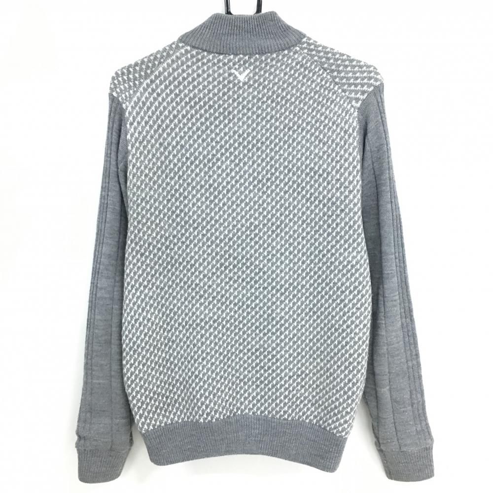 CALLAWAY キャロウェイ ニットブルゾン 裏地付き 総柄 レッド系 LL [240001183720]【中古】メンズ キャロウェイ ニットブルゾン ホワイト Lサイズ 裏地付き CALLAWAY