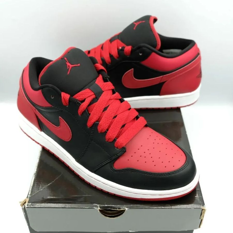 NIKE AIR JORDAN 1 PHAT LOW BRED ナイキ エア ジョーダン 1 ファット ロー ブレッド 黒 赤 30cm 338145  061 SB - メルカリ