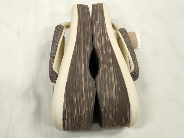 平和屋着物○和装小物 和装草履 天然皮革使用 鼻緒：江戸小紋柄 履物