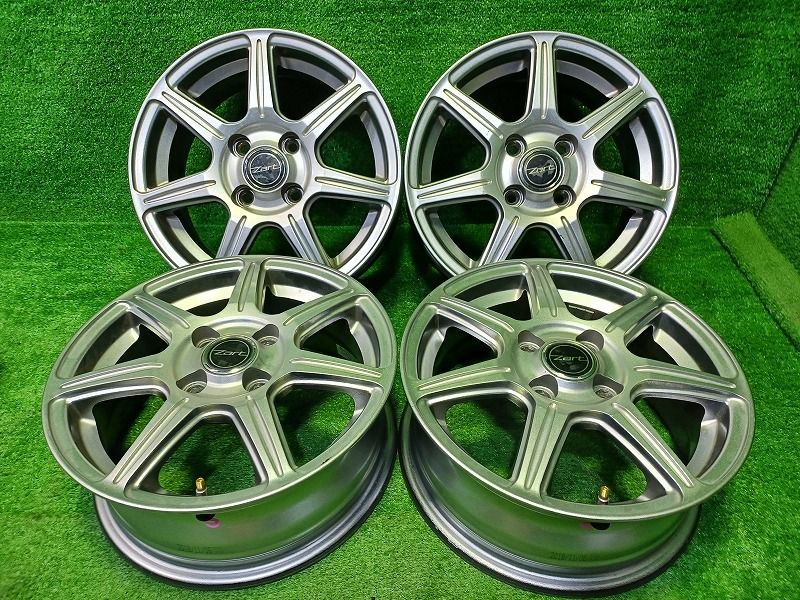 ブリヂストン ザート ﾌｨｯﾄ ホイール アルミ ガンメタ 14インチ 5.5J 4穴 4本 100 45